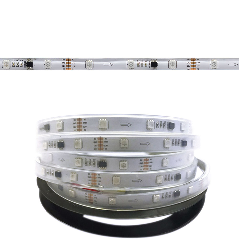 DC12V WS2818(Update WS2811) 5050SMD RGB, Breakpoint-continue,150 LEDs Addressable Digital Strip Lights, Waterproof Dream Color Programmable Flexible LED Ribbon Light, 5m/16.4ft per Roll